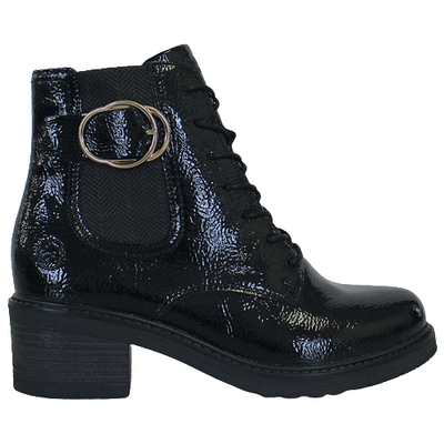 Remonte Ladies Lace Heeled Boots - D1A72 - Black