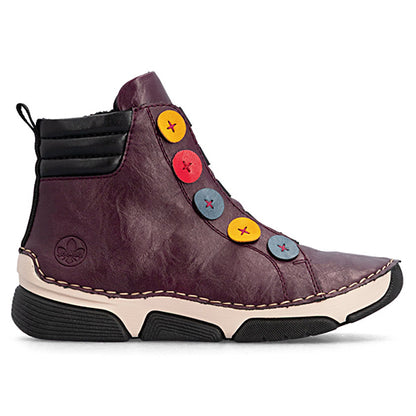 Rieker Ladies Ankle Boots - 45977 - Burgundy