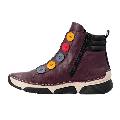 Rieker Ladies Ankle Boots - 45977 - Burgundy
