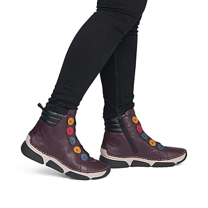 Rieker Ladies Ankle Boots - 45977 - Burgundy