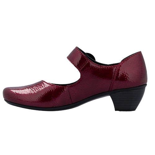 Rieker Block Heeled Mary Janes - 41756-33 - Burgundy