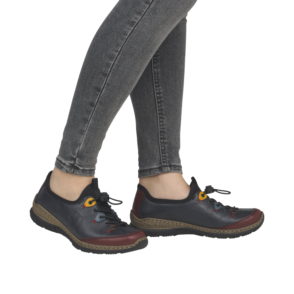 Rieker Casual Shoes - N3271-35 - Navy/Wine