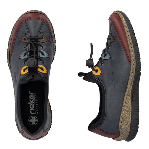 Rieker Casual Shoes - N3271-35 - Navy/Wine