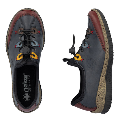 Rieker Casual Shoes - N3271-35 - Navy/Wine