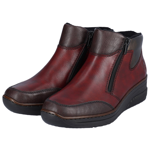Rieker Ladies Ankle Boots - 48754-35 - Wine