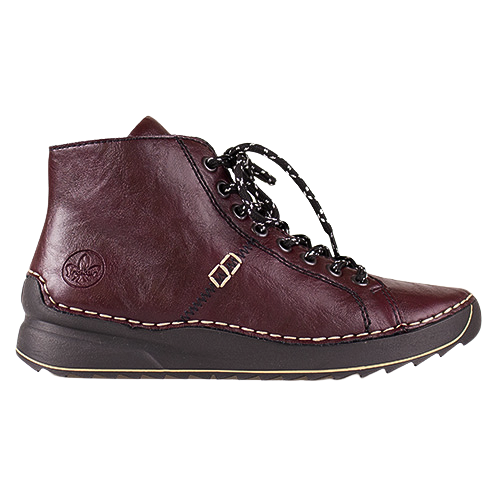 Rieker Ladies Ankle Boots - 71510 - Burgundy