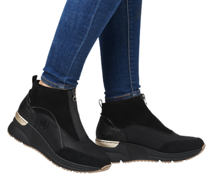 Rieker Wedge Ankle Boots -  N6361-00 - Black