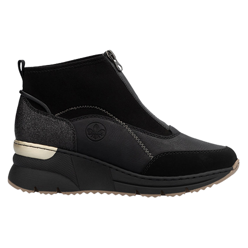 Rieker Wedge Ankle Boots - N6361-00 - Black