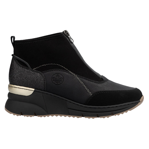 Rieker Wedge Ankle Boots -  N6361-00 - Black