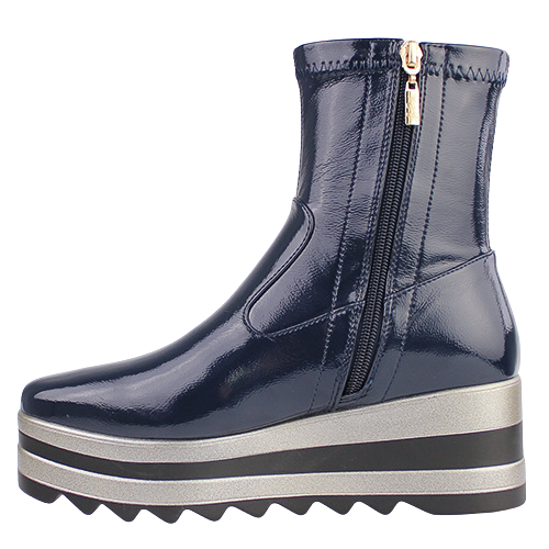 Kate Appleby Wedge Boots - Croston - Navy Patent