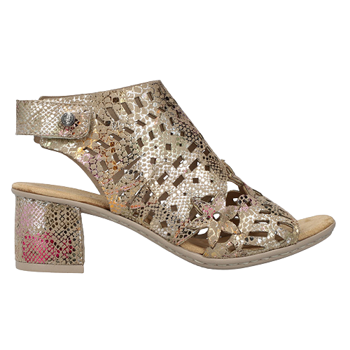 Rieker Block Heeled Sandals - 64780-90 - Multi