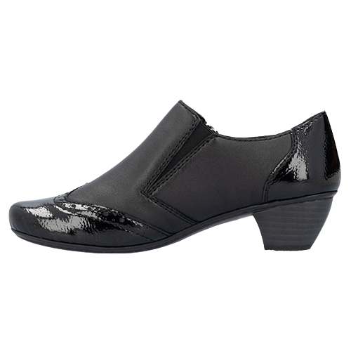 Rieker Block Heeled Shoes - 41757-00 - Black