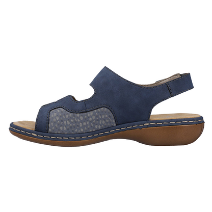 Rieker Ladies Flat Sandals - 65989-15 - Navy