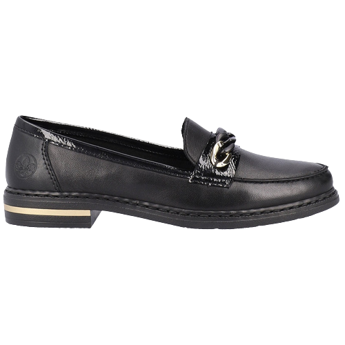 Rieker Ladies Loafers 50664 00 Black Greenes Shoes