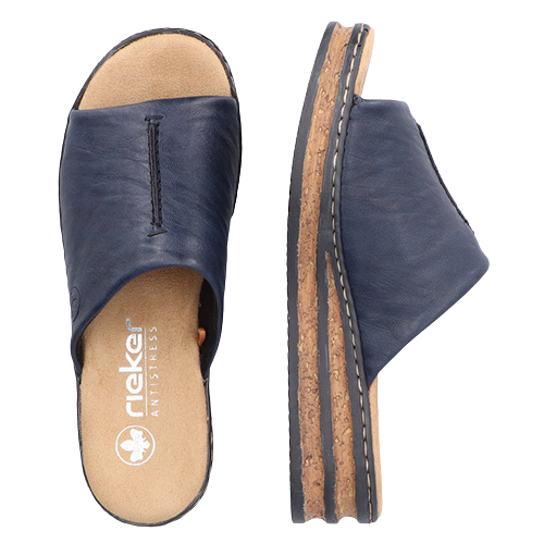 Rieker Ladies Wedge Mules - 62905-14 - Navy