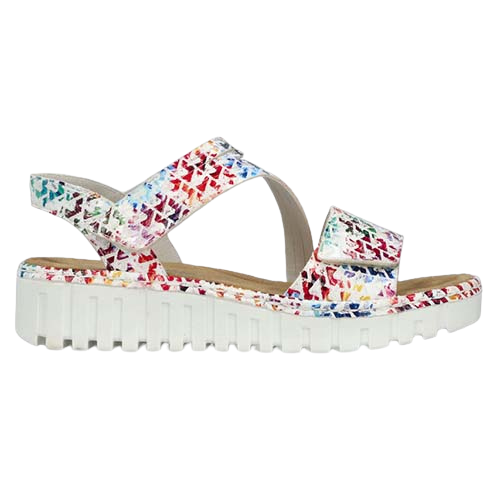 Rieker Ladies Low Wedge Sandals - V1364-90 - Multi