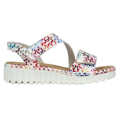 Rieker Ladies Low Wedge Sandals - V1364-90 - Multi
