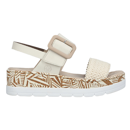 Rieker Ladies Platform Sandals -V3950-61 - Beige