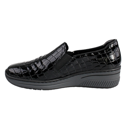 Rieker Wide Fit Wedge Shoes - 48752-00 - Black