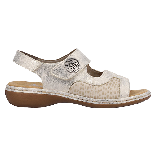 Rieker Ladies Wide Fit Sandals - 65989-14 - Beige