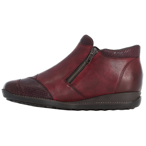 Rieker Ladies Tex Wedge Ankle Boots - 44281-35 - Burgundy