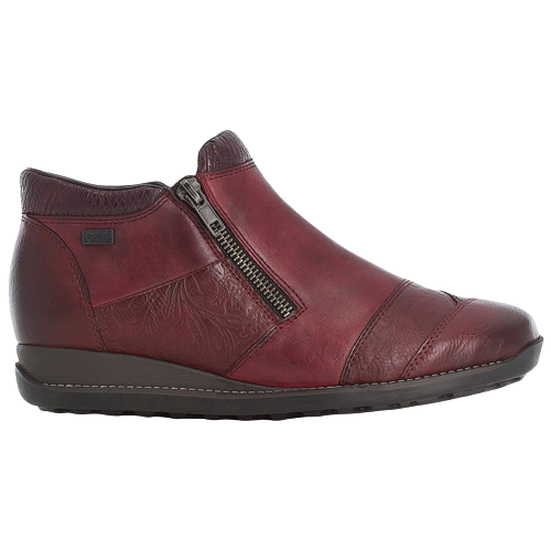 Rieker Ladies Tex Wedge Ankle Boots - 44281-35 - Burgundy