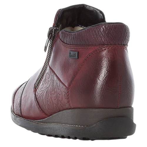 Rieker Ladies Tex Wedge Ankle Boots - 44281-35 - Burgundy