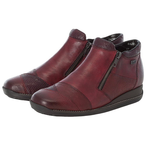 Rieker Ladies Tex Wedge Ankle Boots - 44281-35 - Burgundy