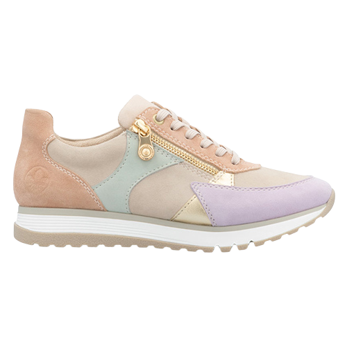 Rieker Ladies Trainers - 49010-90 - Beige/Mauve