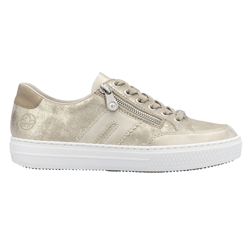 Rieker Ladies Trainers - L5903-62 - Nude/Light Gold