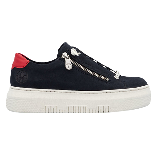 Rieker Ladies Platform Trainers -  M1911-14 - Navy