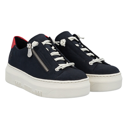 Rieker Ladies Platform Trainers -  M1911-14 - Navy