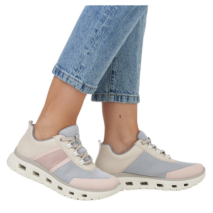 Rieker Ladies Trainers - M6006-90 - Blue/Pink