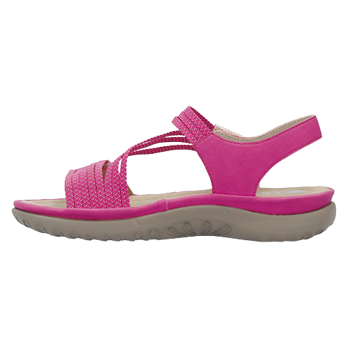 Rieker Ladies Velcro Strap Sandals - 64870-31 - Pink