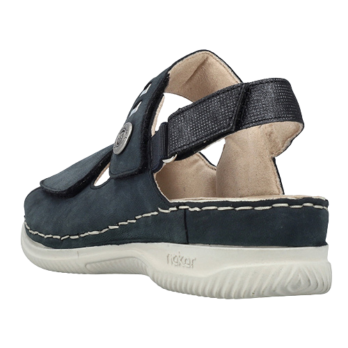 Rieker Flat Sandals - V7473-14 - Navy