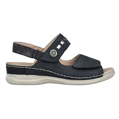 Rieker Ladies Flat Sandals - V7473-14 - Navy