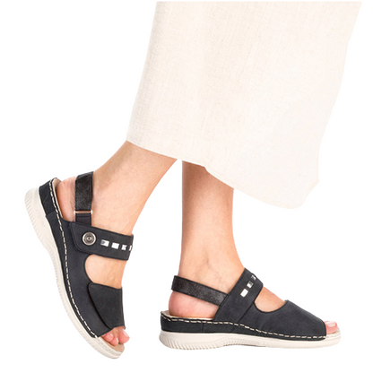 Rieker Flat Sandals - V7473-14 - Navy