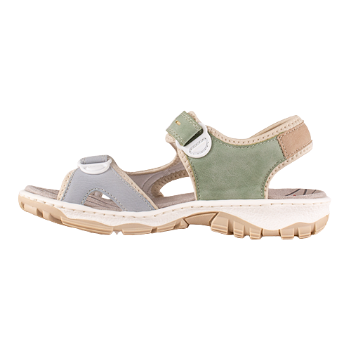 Rieker Ladies Walking Sandals - 68866 - Blue Multi