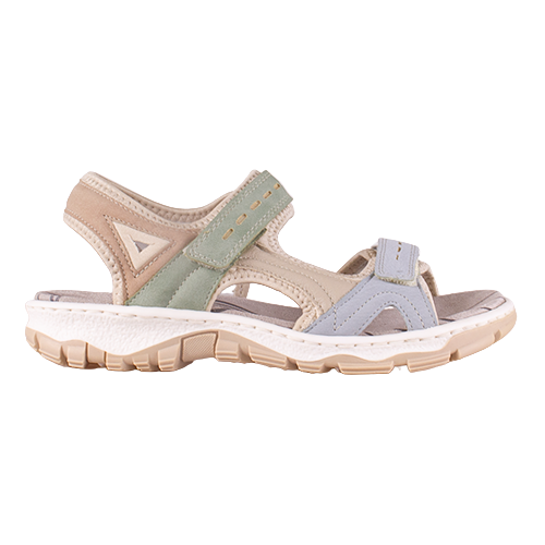 Rieker Ladies Walking Sandals - 68866 - Blue Multi