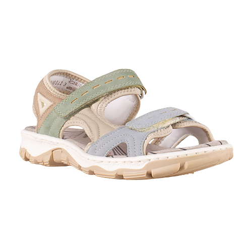 Rieker Ladies Walking Sandals - 68866 - Blue Multi