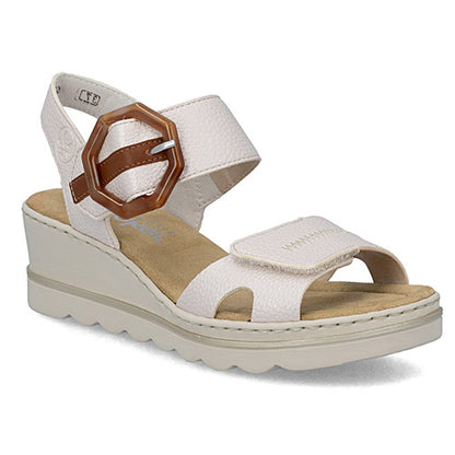 Rieker Ladies Wedge Sandals - 67476-91 - Pearl
