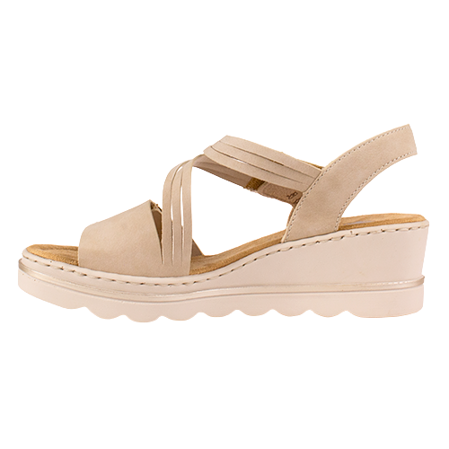 Rieker Ladies Wedge Sandals - 67410 - Beige