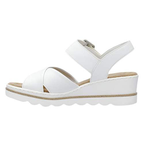 Rieker Ladies Wedge Sandals - 67463-80 - White