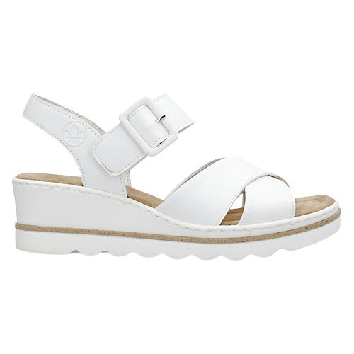 Rieker Wedge Sandals - 67463-80 - White