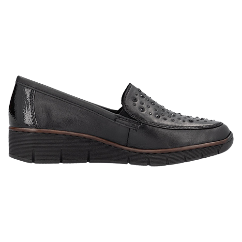 Rieker Ladies Wedge Shoes - 53752-00 - Black