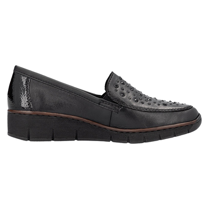 Rieker Ladies Wedge Shoes - 53752-00 - Black