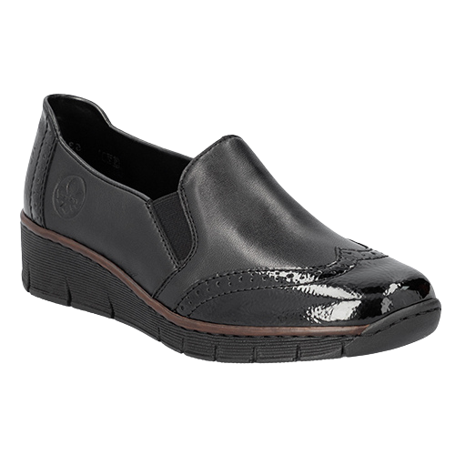 Rieker Ladies Wedge Shoes - 53776-00 - Black