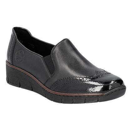 Rieker Ladies Wedge Shoes - 53776-00 - Black