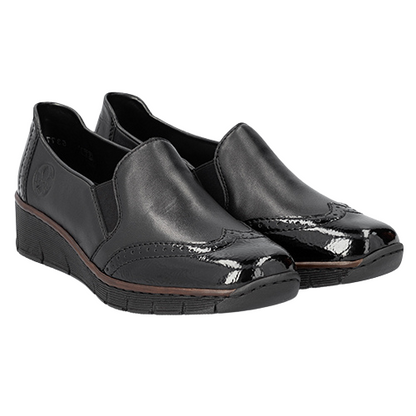 Rieker Ladies Wedge Shoes - 53776-00 - Black