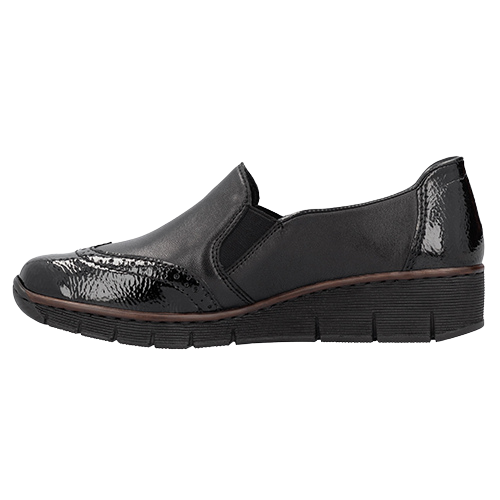 Rieker Ladies Wedge Shoes - 53776-00 - Black